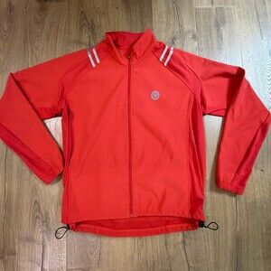 Men's NASHBAR Cycling Jacket Full-Zip Fire Engine Red 3-Pouch Softshell XXXL